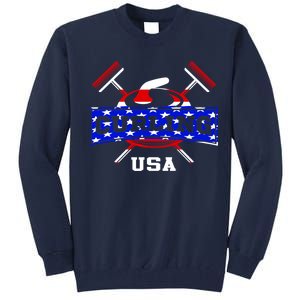 USA Curling Team Champs Winter Sports Games Tall Sweatshirt