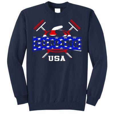 USA Curling Team Champs Winter Sports Games Tall Sweatshirt