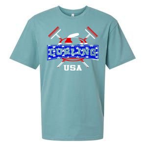 USA Curling Team Champs Winter Sports Games Sueded Cloud Jersey T-Shirt