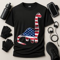 USA Dinosaur American Flag Cooling Performance Crew T-Shirt