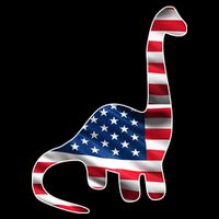 USA Dinosaur American Flag Cooling Performance Crew T-Shirt