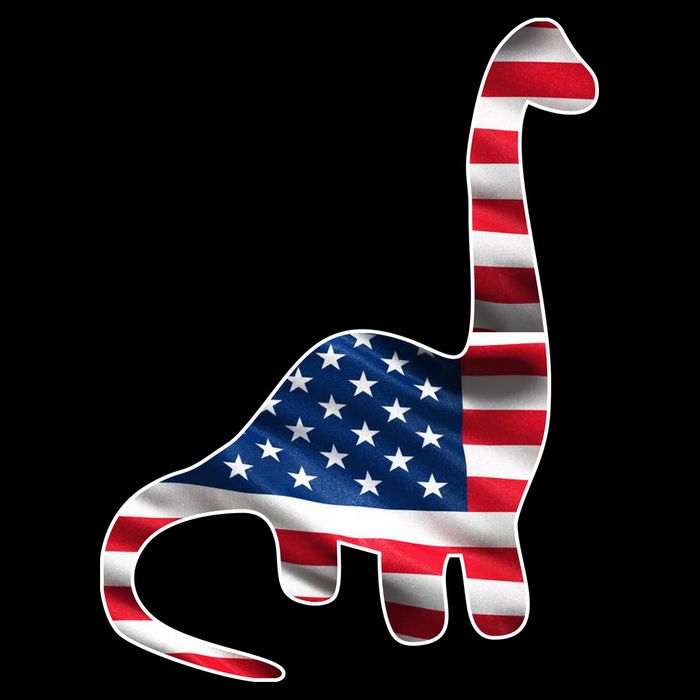 USA Dinosaur American Flag Cooling Performance Crew T-Shirt