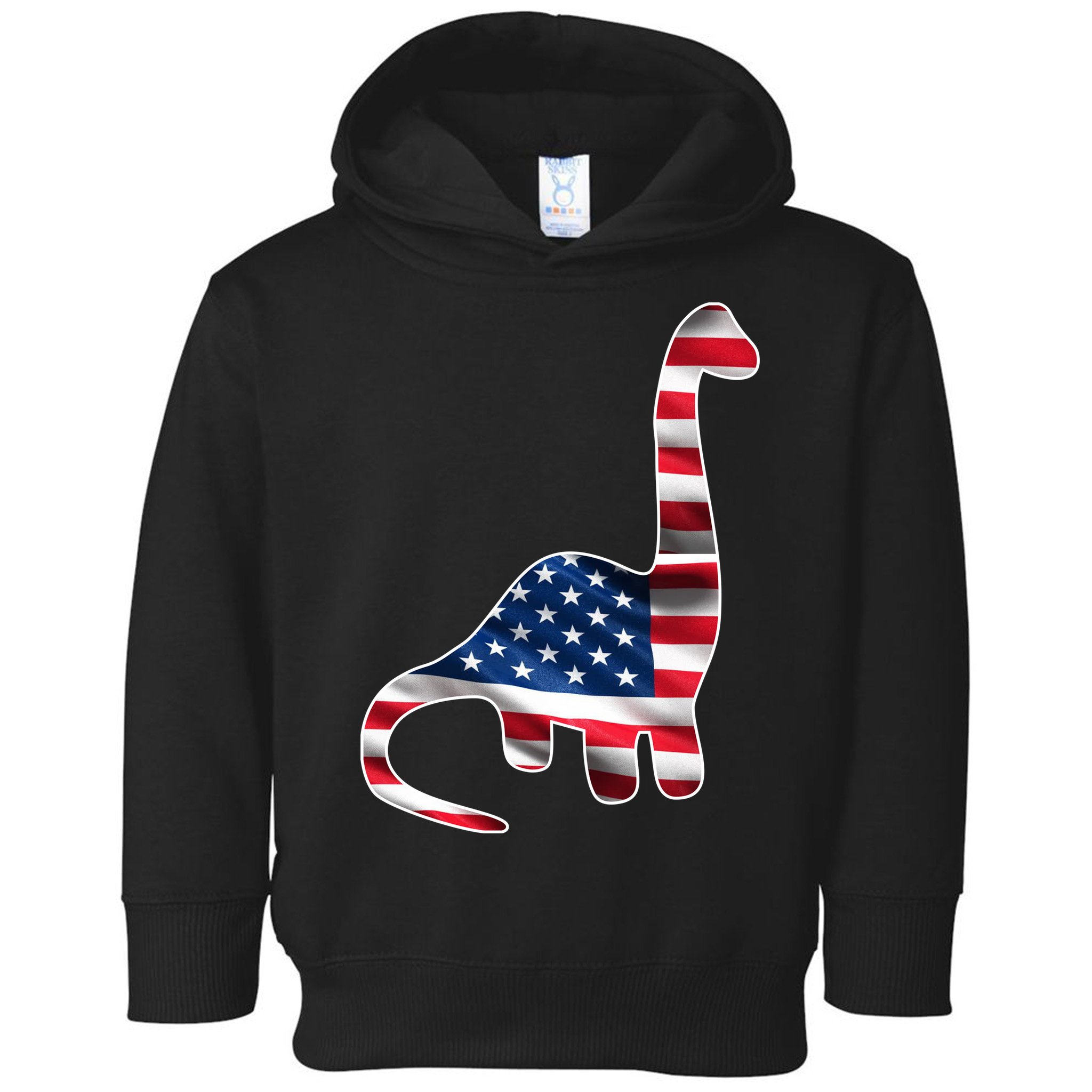 USA Dinosaur American Flag Toddler Hoodie