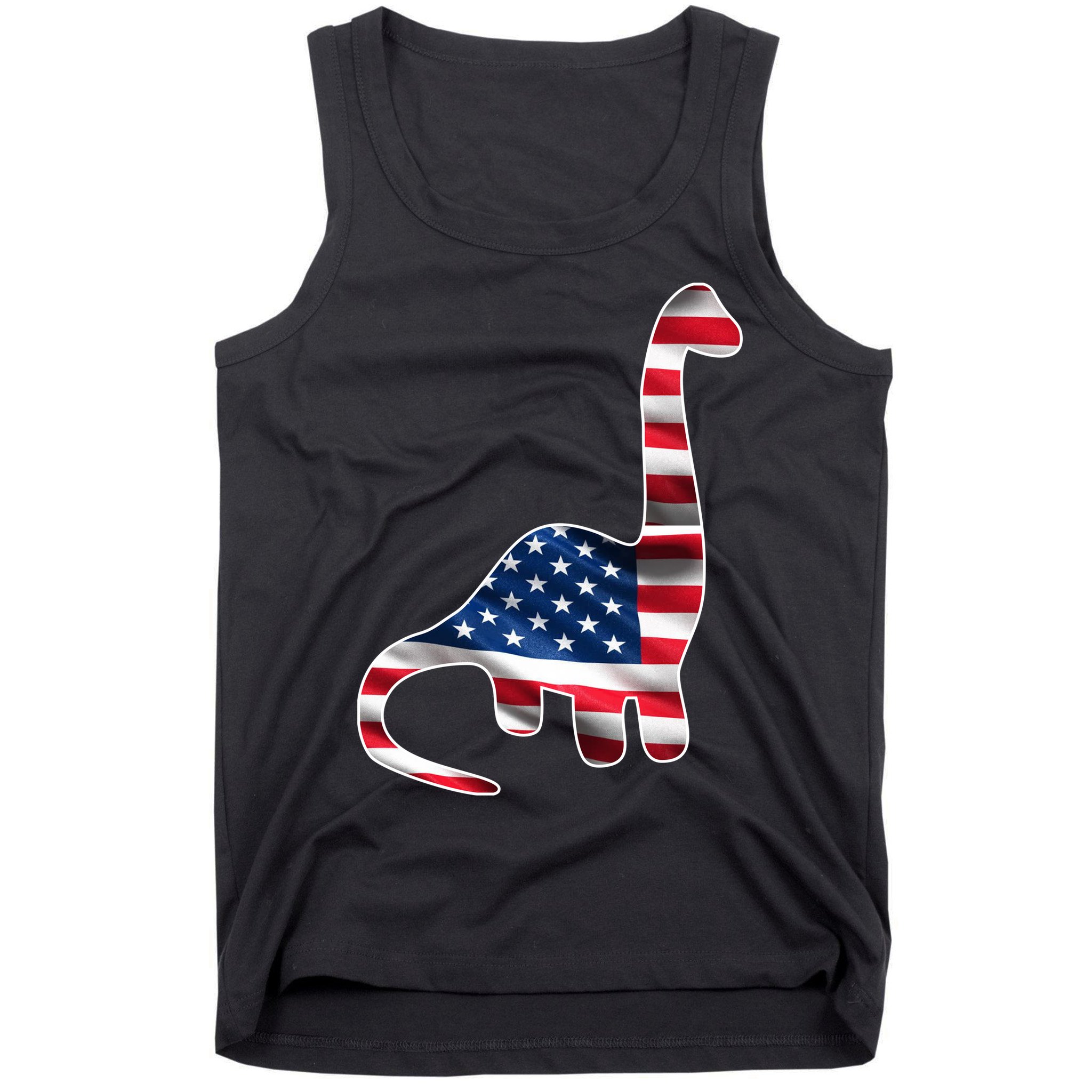 USA Dinosaur American Flag Tank Top