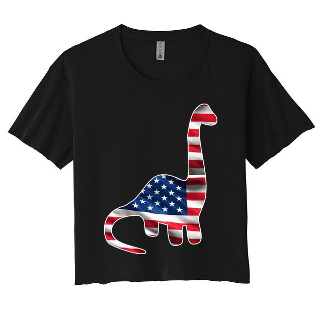USA Dinosaur American Flag Crop Top