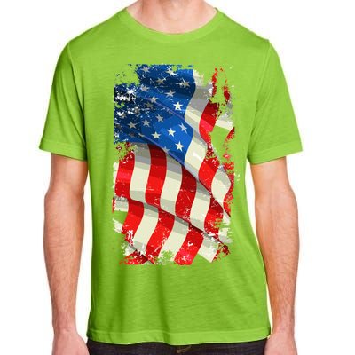 USA Distressed Waving American Flag Adult ChromaSoft Performance T-Shirt