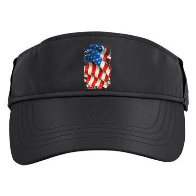 USA Distressed Waving American Flag Adult Drive Performance Visor