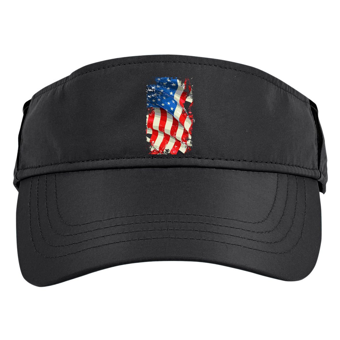 USA Distressed Waving American Flag Adult Drive Performance Visor