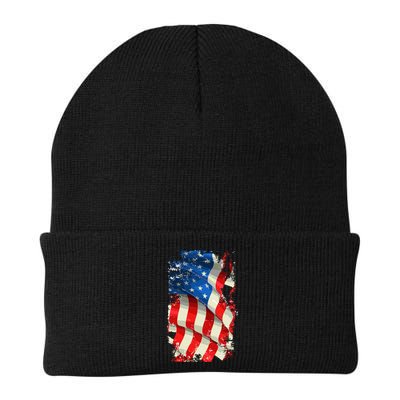 USA Distressed Waving American Flag Beanie