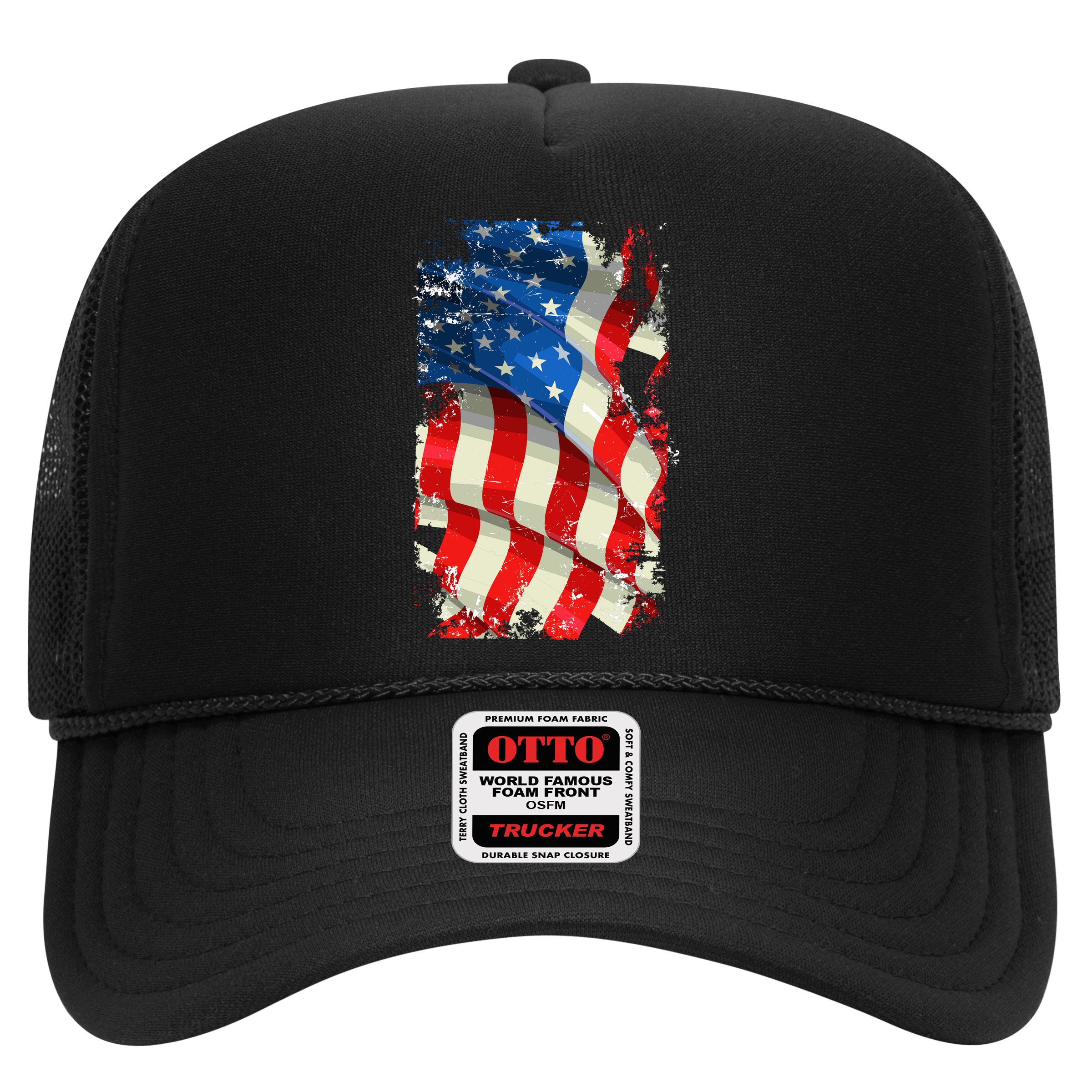 USA Distressed Waving American Flag Hat