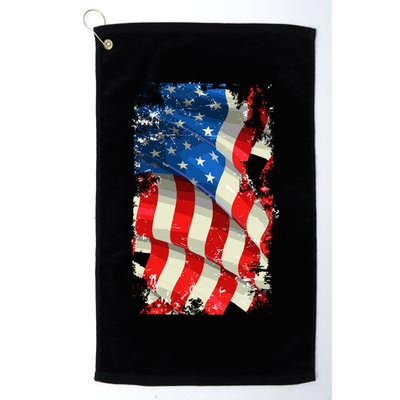 USA Distressed Waving American Flag Golf Towel