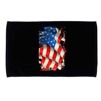 USA Distressed Waving American Flag Microfiber Hand Towel