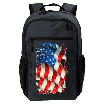 USA Distressed Waving American Flag Daily Commute Backpack