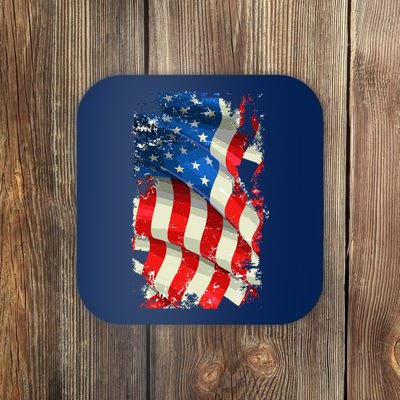 USA Distressed Waving American Flag Coaster