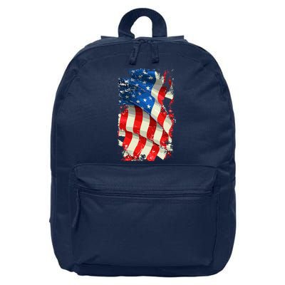 USA Distressed Waving American Flag 16 in Basic Backpack