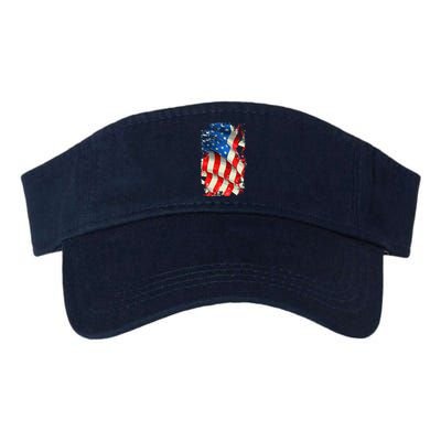 USA Distressed Waving American Flag Valucap Bio-Washed Visor