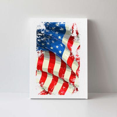 USA Distressed Waving American Flag Canvas