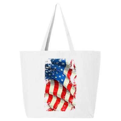 USA Distressed Waving American Flag 25L Jumbo Tote