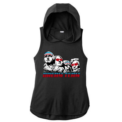 USA Dream Team Patriotic Ladies PosiCharge Tri-Blend Wicking Draft Hoodie Tank