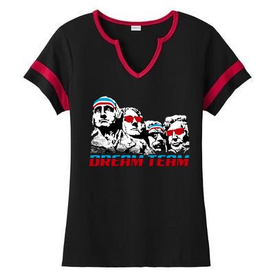 USA Dream Team Patriotic Ladies Halftime Notch Neck Tee