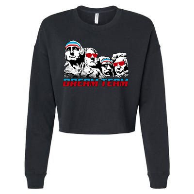 USA Dream Team Patriotic Cropped Pullover Crew