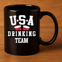 USA Drinking Team 11oz C Handle Ceramic Mug