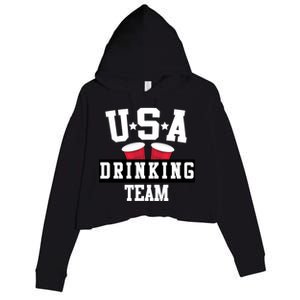 USA Drinking Team Crop Fleece Hoodie