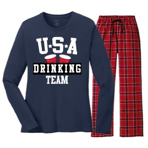 USA Drinking Team Women's Long Sleeve Flannel Pajama Set 