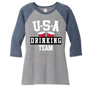 USA Drinking Team Women's Tri-Blend 3/4-Sleeve Raglan Shirt