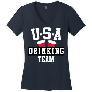 USA Drinking Team Women's V-Neck T-Shirt