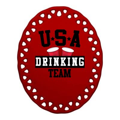 USA Drinking Team Ceramic Oval Ornament