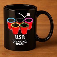 USA Drinking Team Beer Pong 11oz C Handle Ceramic Mug