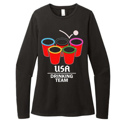 USA Drinking Team Beer Pong Womens CVC Long Sleeve Shirt