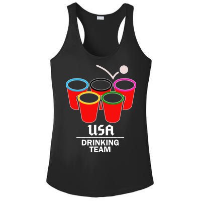 USA Drinking Team Beer Pong Ladies PosiCharge Competitor Racerback Tank