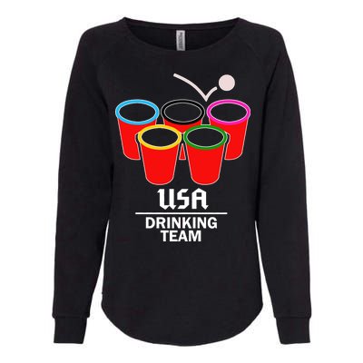 USA Drinking Team Beer Pong Womens California Wash Sweatshirt