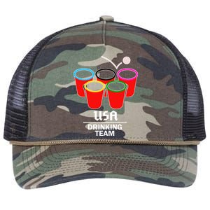 USA Drinking Team Beer Pong Retro Rope Trucker Hat Cap