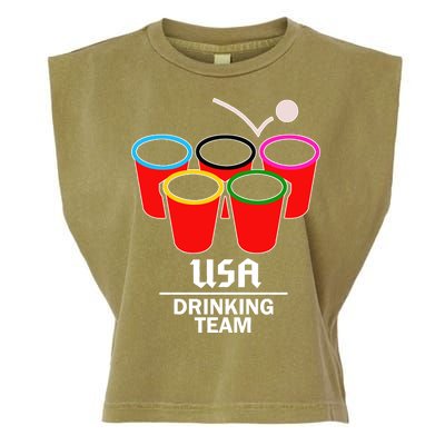 USA Drinking Team Beer Pong Garment-Dyed Women's Muscle Tee