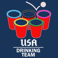 USA Drinking Team Beer Pong Button