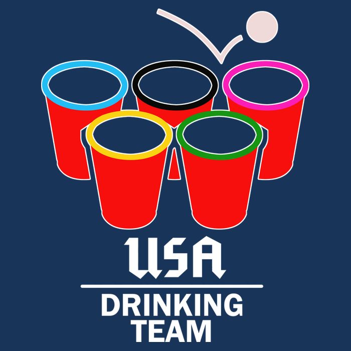 USA Drinking Team Beer Pong Button