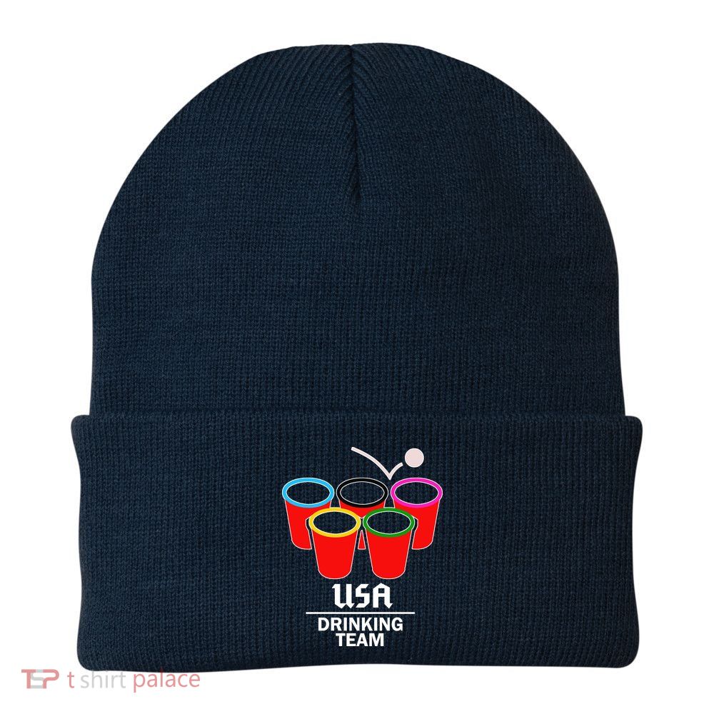 USA Drinking Team Beer Pong Knit Cap Winter Beanie