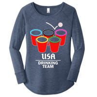 USA Drinking Team Beer Pong Women's Perfect Tri Tunic Long Sleeve Shirt