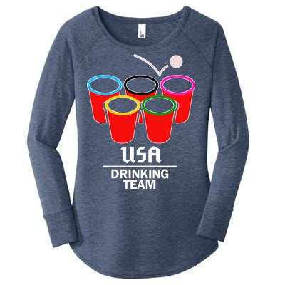 USA Drinking Team Beer Pong Women's Perfect Tri Tunic Long Sleeve Shirt