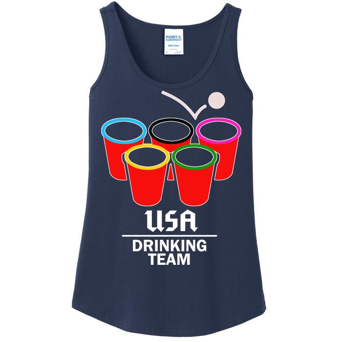 USA Drinking Team Beer Pong Ladies Essential Tank