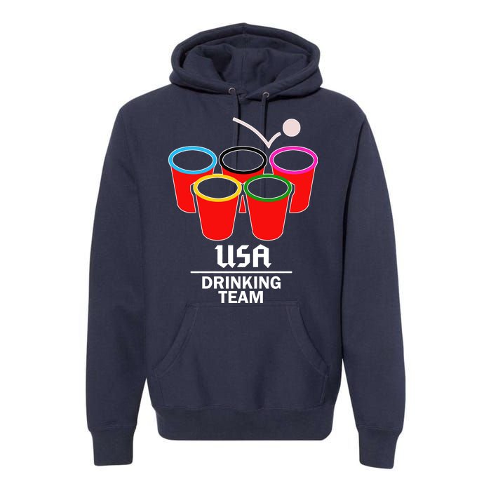 USA Drinking Team Beer Pong Premium Hoodie