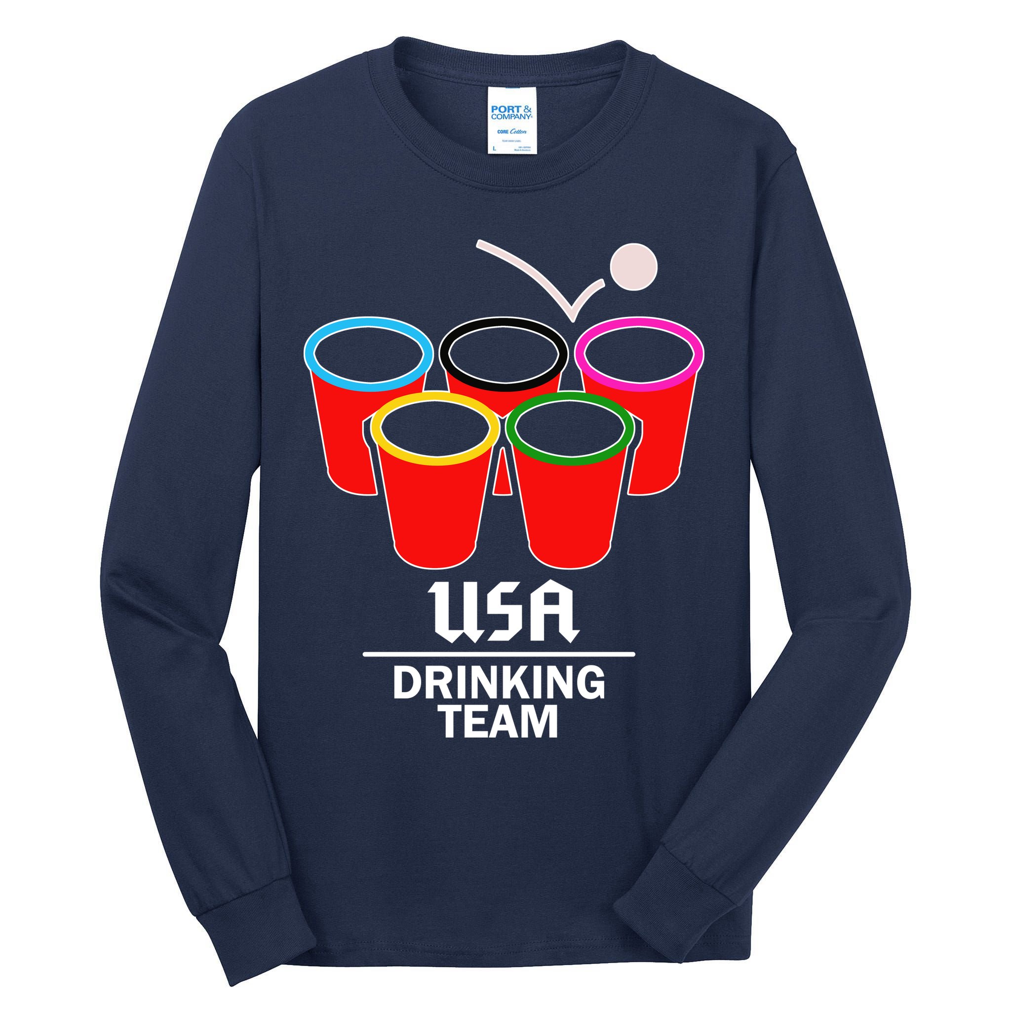 USA Drinking Team Beer Pong Tall Long Sleeve T-Shirt