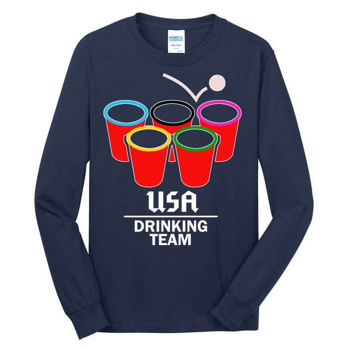 USA Drinking Team Beer Pong Tall Long Sleeve T-Shirt