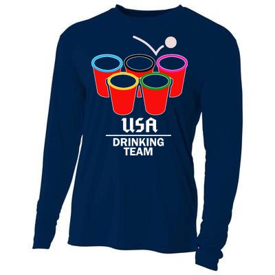 USA Drinking Team Beer Pong Cooling Performance Long Sleeve Crew