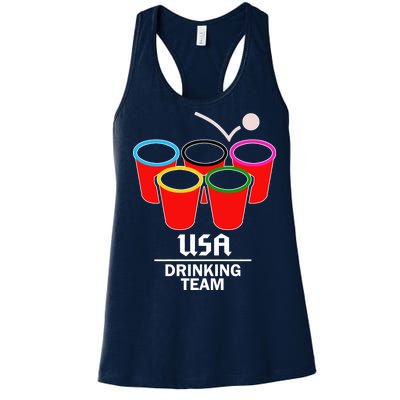 USA Drinking Team Beer Pong Women's Racerback Tank