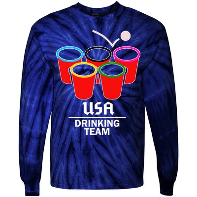 USA Drinking Team Beer Pong Tie-Dye Long Sleeve Shirt
