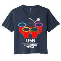 USA Drinking Team Beer Pong Women's Crop Top Tee